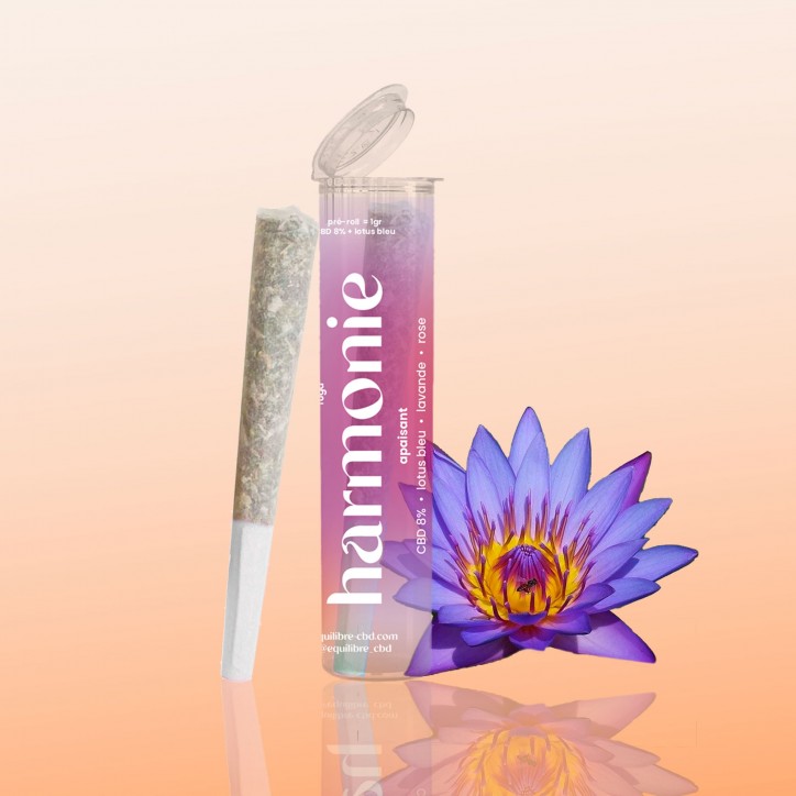 Pre roll Harmonie CBD 8% + Lotus Bleu - Equilibre Pre roll Harmonie CBD 8% + Lotus Bleu - Equilibre
