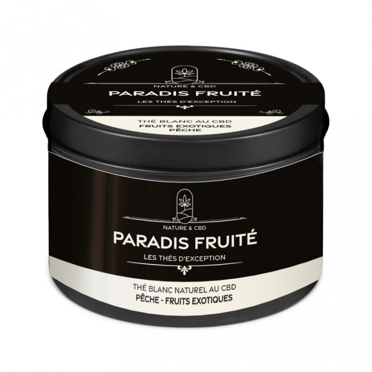 Thé blanc CBD Paradis Fruité Pêche Fruits exotiques - Nature & CBD Thé blanc CBD Paradis Fruité Pêche Fruits exotiques - Nature & CBD