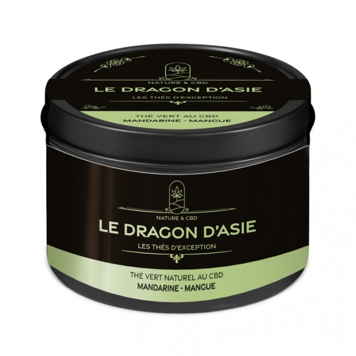 Thé vert CBD Dragon d'Asie Mandarine Mangue - Nature & CBD Thé vert CBD Dragon d'Asie Mandarine Mangue - Nature & CBD