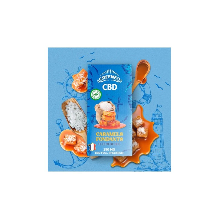 Caramels fondants fleur de sel CBD 375mg - Greeneo Caramels fondants fleur de sel CBD 375mg - Greeneo