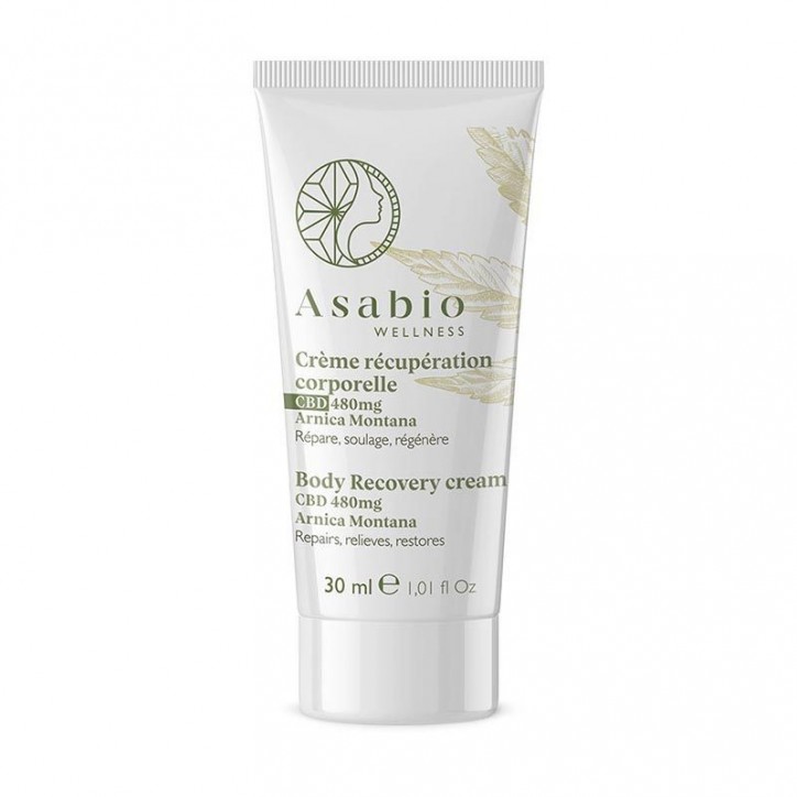 Crème récupération corporelle CBD 30ml 480mg - Asabio Crème récupération corporelle CBD 30ml 480mg - Asabio
