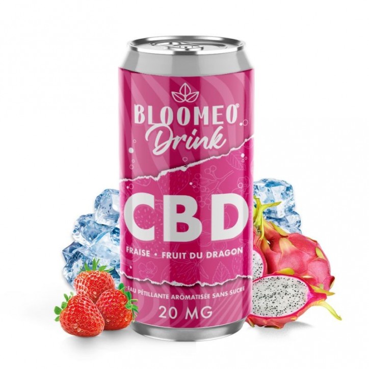 Canette Fraise Fruit du Dragon CBD 20mg 33cl - Bloomeo Canette Fraise Fruit du Dragon CBD 20mg 33cl - Bloomeo