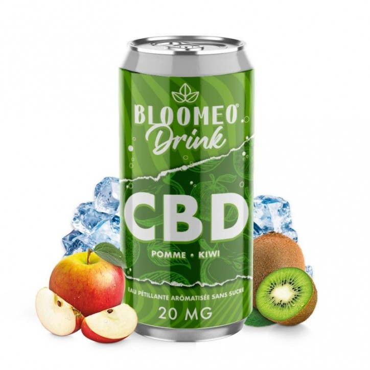 Canette Pomme Kiwi CBD 20mg 33cl - Bloomeo Canette Pomme Kiwi CBD 20mg 33cl - Bloomeo