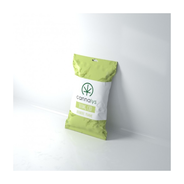 Sachet bonbons durs Pomme CBD 75g - Cannalys Sachet bonbons durs Pomme CBD 75g - Cannalys