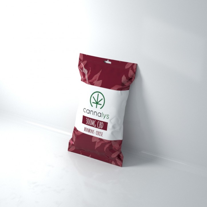 Sachet bonbons durs CBD Cerise 75g - Cannalys Sachet bonbons durs CBD Cerise 75g - Cannalys