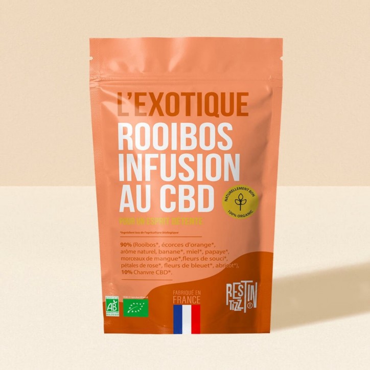 Rooibos Bio au CBD L'exotique 50g - Tizz Stilla Rooibos Bio au CBD L'exotique 50g - Tizz Stilla