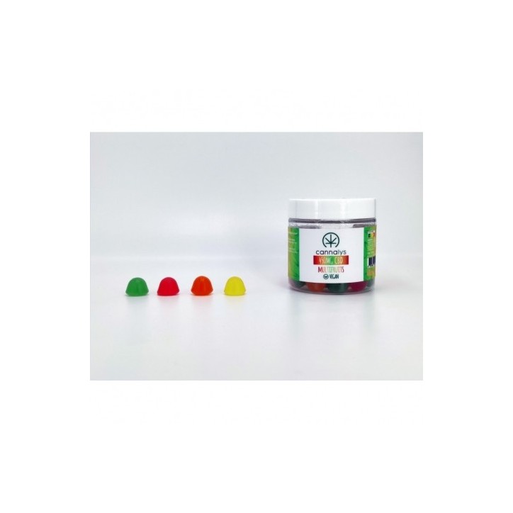Pot bonbons mous VEGAN multi-fruits CBD 450mg - Cannalys Pot bonbons mous VEGAN multi-fruits CBD 450mg - Cannalys