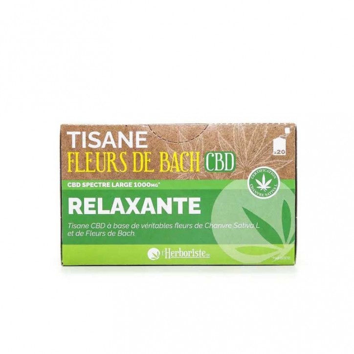Tisane relaxante Fleurs de Bach CBD 20 sachets - L'herboriste CBD Tisane relaxante Fleurs de Bach CBD 20 sachets - L'herboriste CBD