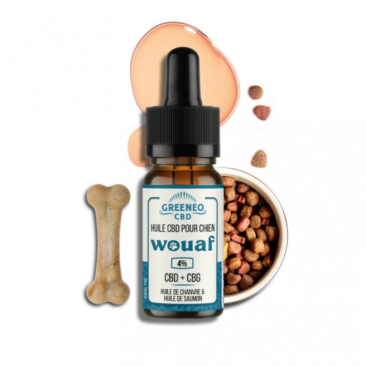 Huile de CBD CBG pour chien Wouaf CBD + CBG 400mg - Greeneo Huile de CBD CBG pour chien Wouaf CBD + CBG 400mg - Greeneo