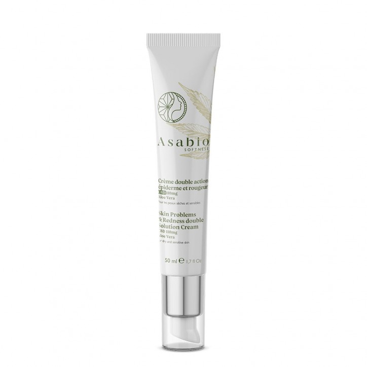 Crème double action épiderme et rougeurs CBD - Asabio Crème double action épiderme et rougeurs CBD - Asabio