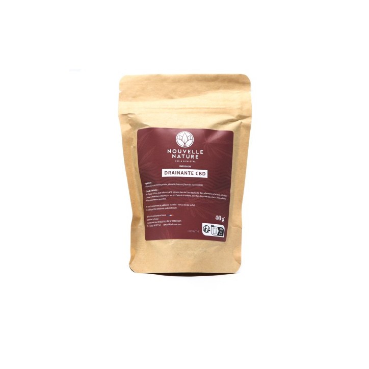 Tisane CBD Drainante Nouvelle Nature 40g - Le French Liquide Tisane CBD Drainante Nouvelle Nature 40g - Le French Liquide