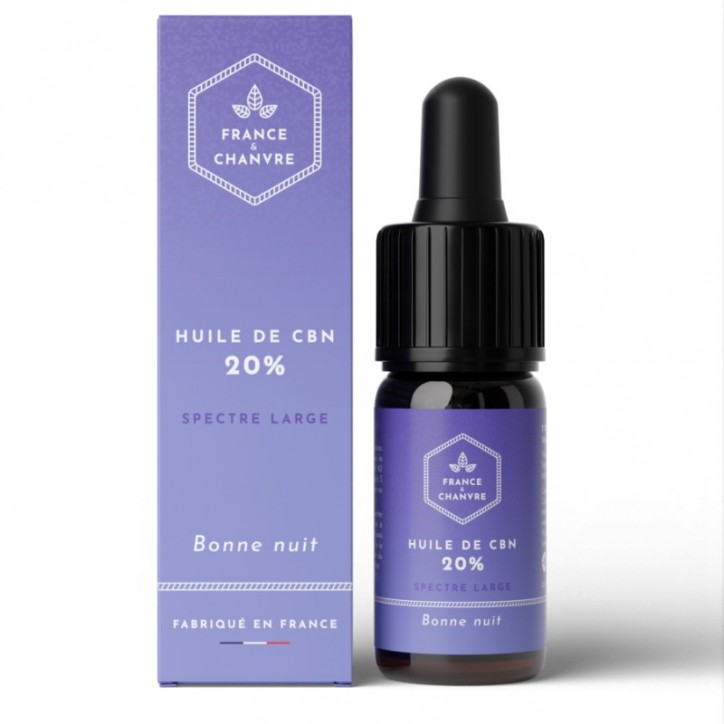 Huile de CBN Bonne nuit 20% 10ml - France et Chanvre Huile de CBN Bonne nuit 20% 10ml - France et Chanvre