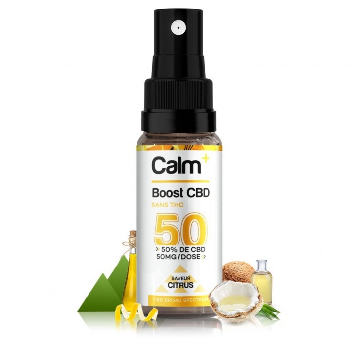 Spray Boost CBD 50% Citrus 5ml - Calm+ Spray Boost CBD 50% Citrus 5ml - Calm+